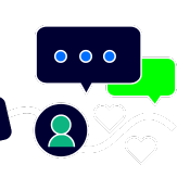 An image of message bubbles and social icons to represent the social media management services at LoudLocal