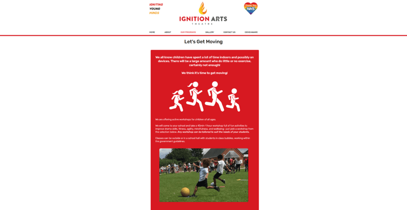 The Let's Get Moving programme page on the Ignition Arts website.