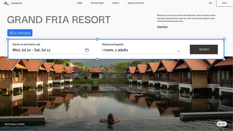 A screenshot showing the new booking system on wix studio