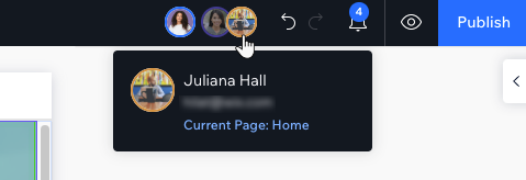 A screenshot showing how people can collaborate on the new wix studio