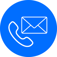 Illustration of a phone and mail to represent potential call to action buttons that could be included in a blog for people to contact them 