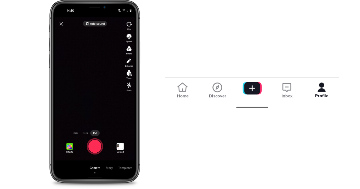 Facebook video feature on tiktok for posting content to the feed