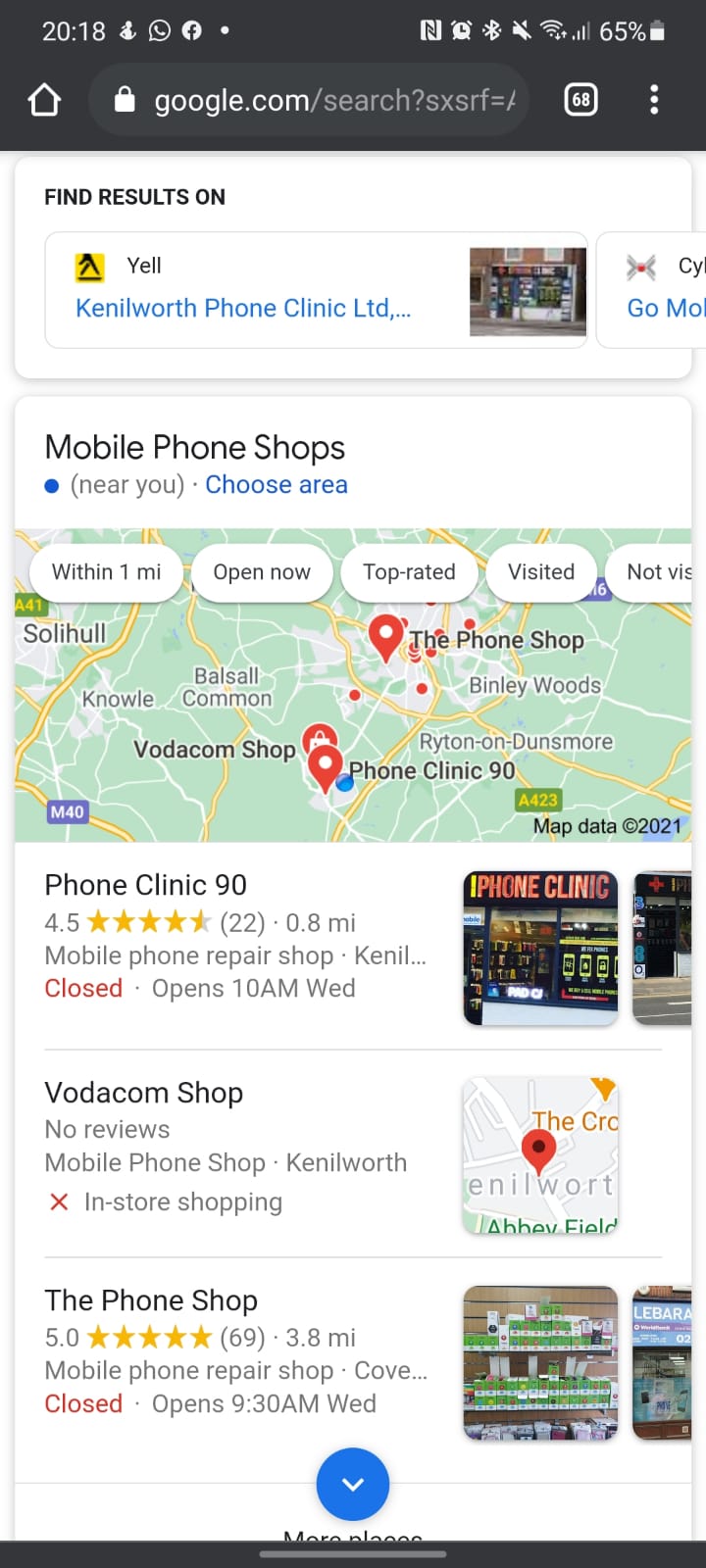 Google Local Mobile Search