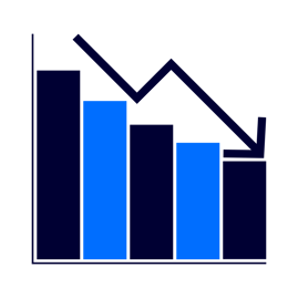 Recession Graph with downward arrow