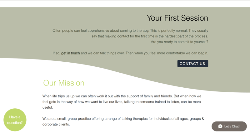 ECBT new website - your first session section