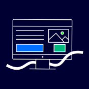 Computer line drawing to represent website design at loudlocal