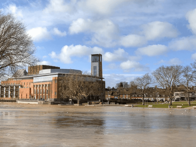 Flooding in Stratford Upon Avon Warwickshire