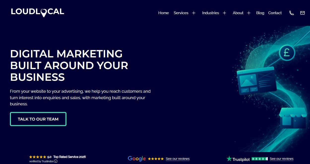 LoudLocal website built on HubSpot using a custom theme developed in-house.