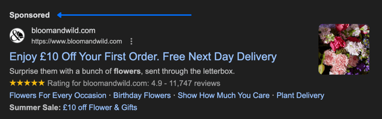 paid ad example