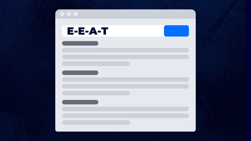 Google E-E-A-T in search results with a level up icon highlighting what is E-E-A-T and how does it impact SEO