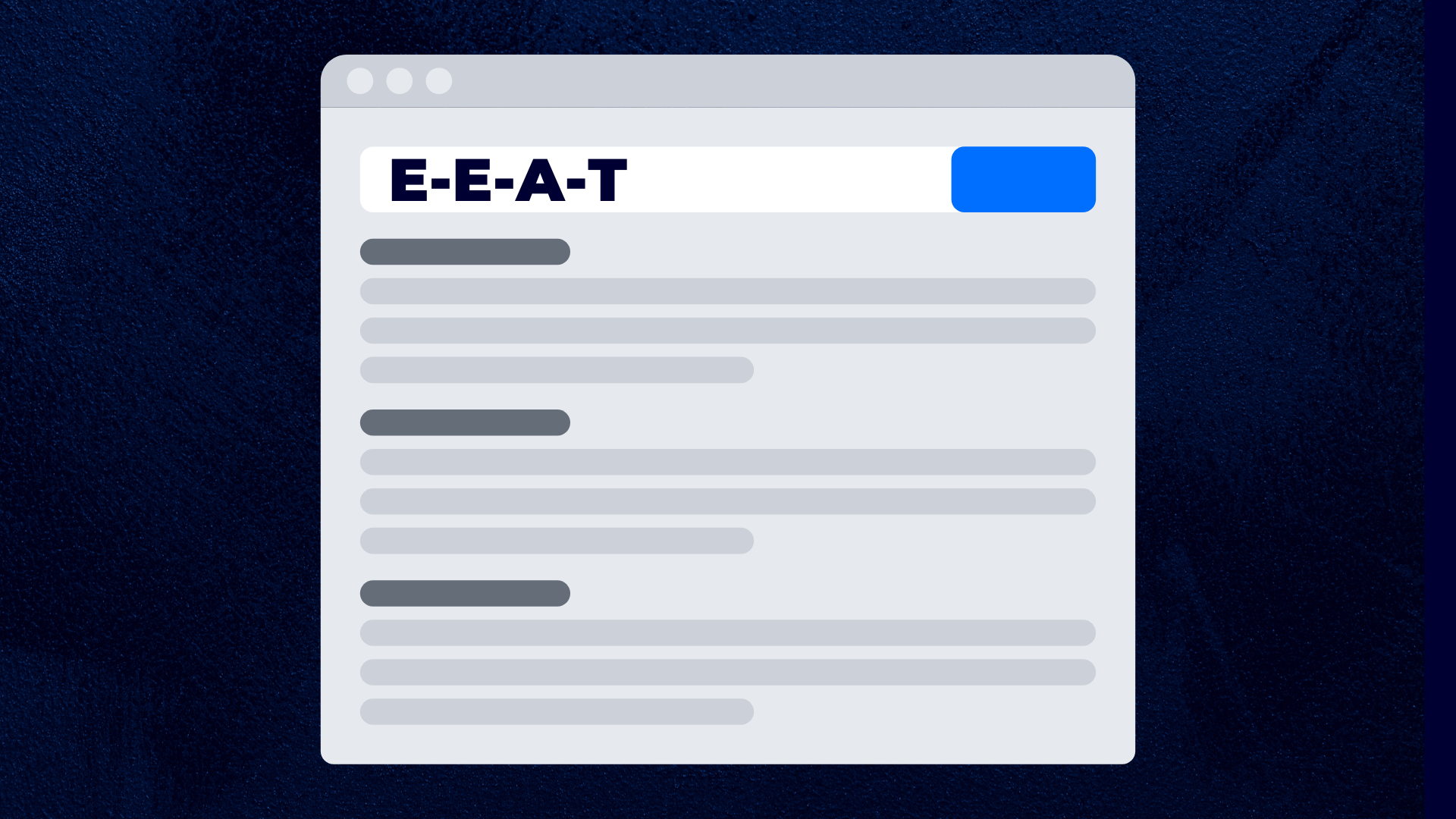 Google E-E-A-T in search results with a level up icon highlighting what is E-E-A-T and how does it impact SEO