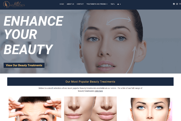 beauty therapy new website developed by our team